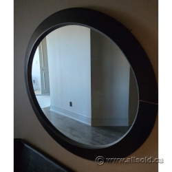 Black Round Hanging Wall Mirror